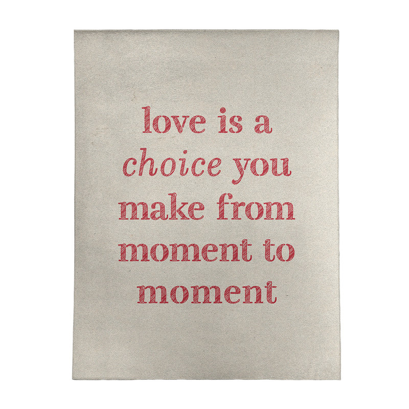 Tapis de l’amour manuscrit est un en poly-chenille choice quote, Rectangle 5 pi x 7 pi