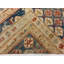 Tapis de couloir unique noué à la main de 2 pi 11 po x 11 pi 10 po de conception unique bleu / ivoire / rouge