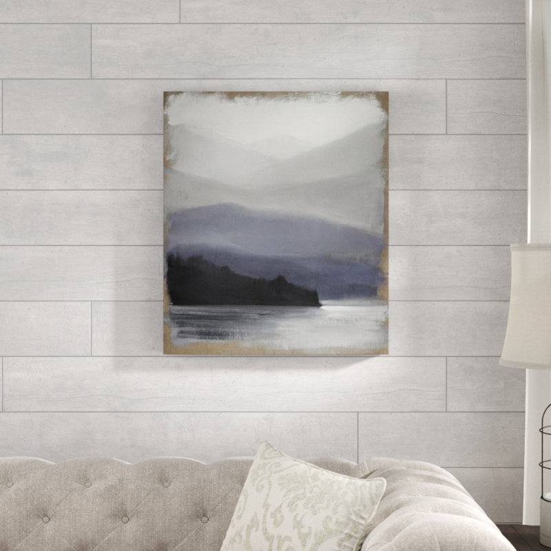 «Summit to Sea XXII» par Paul Ngo - peinture sur toile tendue, H 28 po x l 24 po x P 1,5 po, Image au pinceau gel