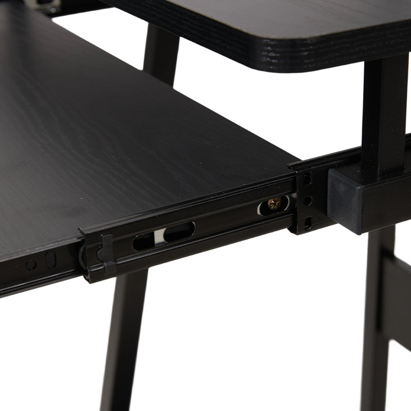 Black Height Adjustable Mobile Computer Desk
