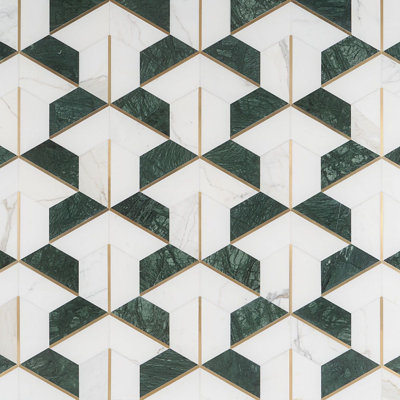 Carrelage mosaïque en marbre 10 po x 12 po Timbira