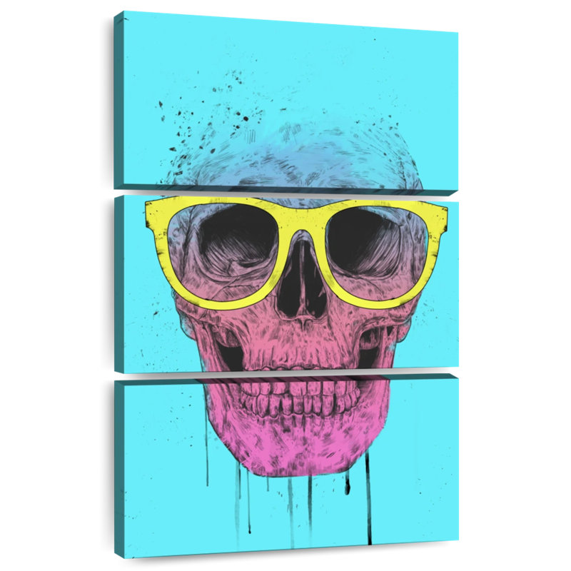 Crâne pop art avec lunettes Kerner, H 45 po x l 28 po