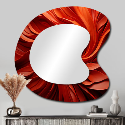 Miroir mural rouge unique