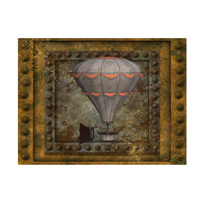 «Adelais Steampunk Hot Air Balloon On Canvas» par Tina Mitchell, reproduction, H 47 po x l 47 po x P 2 po