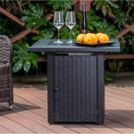 Priestley Square Stainless Steel Propane Fire Pit Table