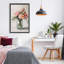 Tiges de fleurs roses dans un cadre flottant en pot, design par Petal Prints Design-928244478-928244479