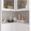 Armoire d'entrée de coin 78,7 "avec tiroirs, tablette ouverte et siège rembourré
