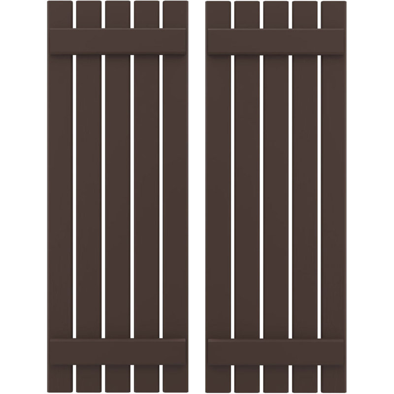 Volets de 2 lattes en bois véritable pour l'extérieur Americatt (par paire) Americraft, Raisin brun, 19 1/2", 82"
