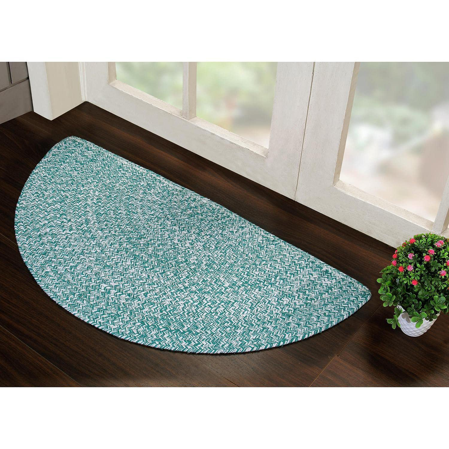 Highland Dunes Hand Braided Farmhouse Green Reversible Area Rug ...
