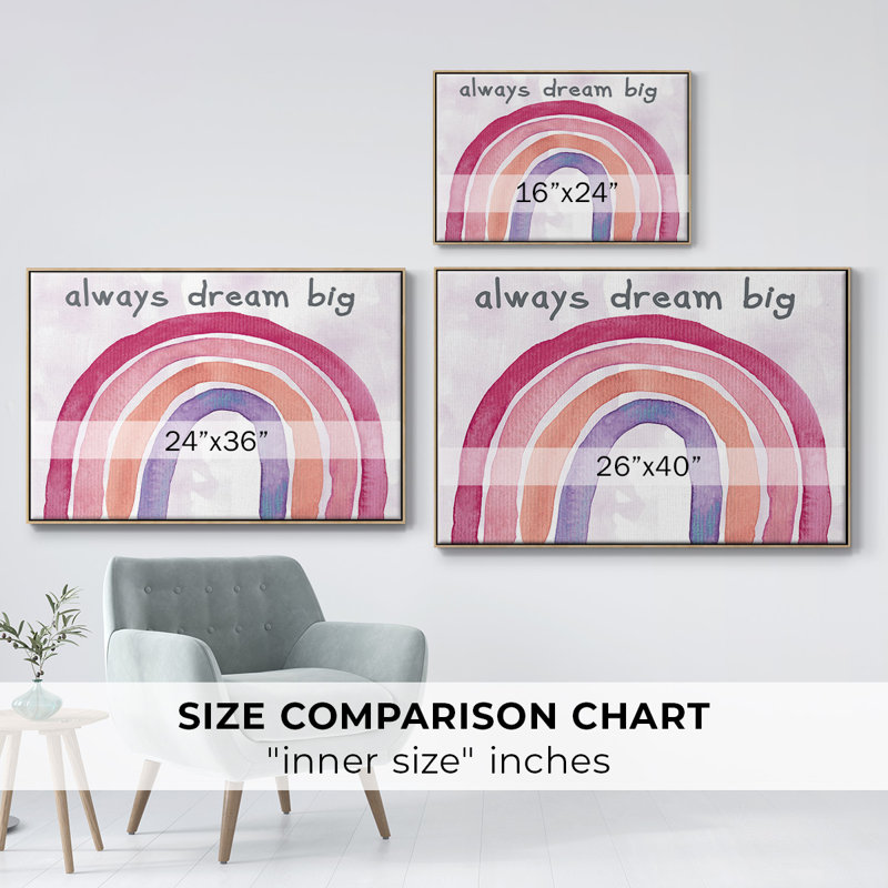 " Always Dream Big ", Natural, 17" H x 25" W x 2" D