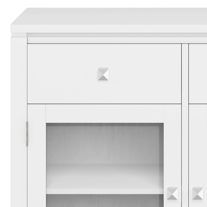 Cosmopolitan White Solid Wood 54" Contemporary Sideboard Buffet