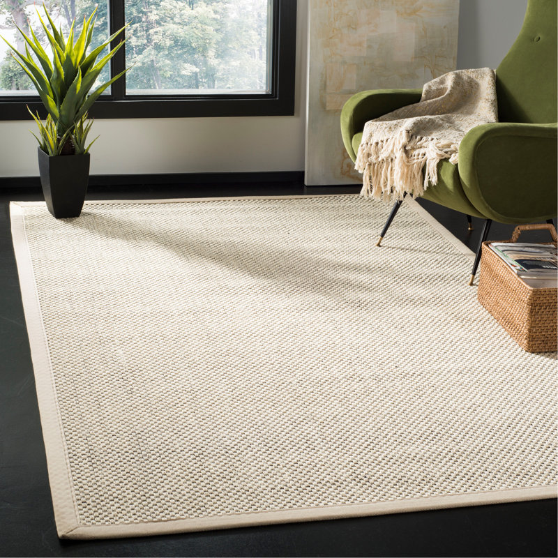 Tapis de couleur unie en fibre de sisal Chaim, Rectangle de 10 pi x 14 pi
