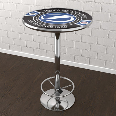 Tampa Bay Lightning Patch  Bar Table With Footrest