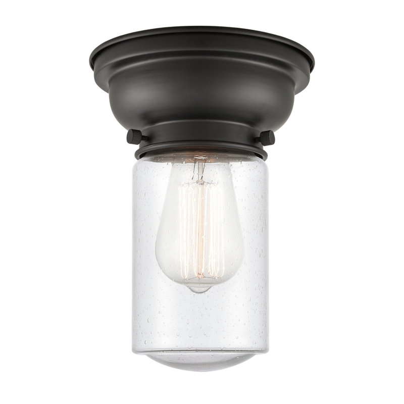 Saroyan Glass Flush Mount, Seedy, No Bulb Included, Matte Black