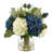 Assorted Hydrangeas with Thistle, Cactus and Protea in Glass Vase
