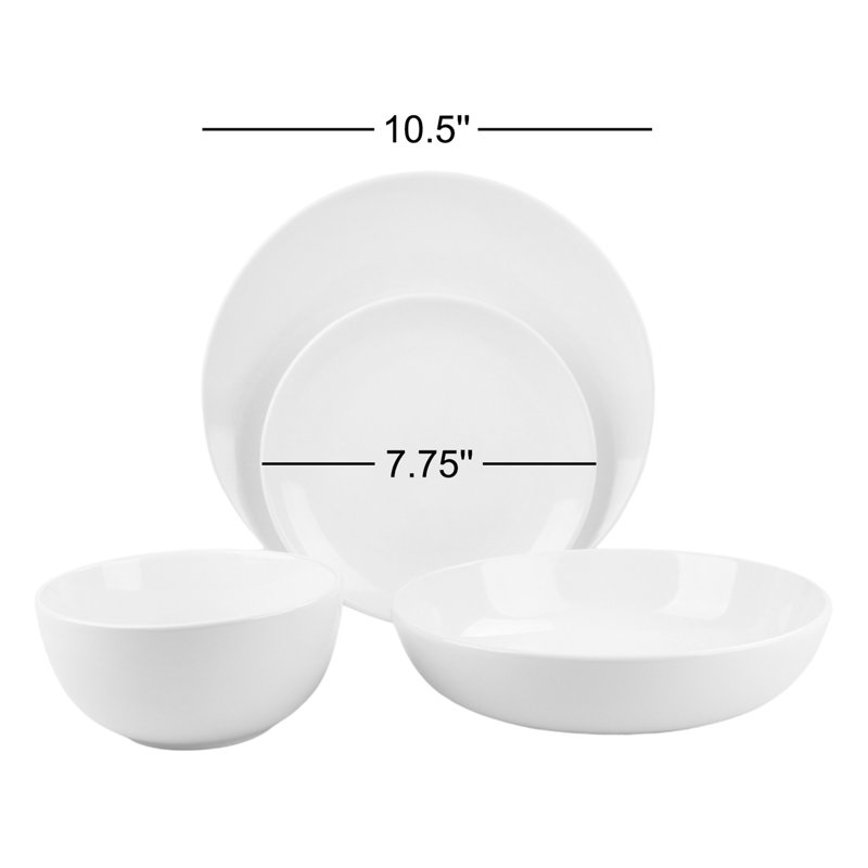 Service de table en grès Wayfair Basics® Burkeville - Service pour 4, Blanc