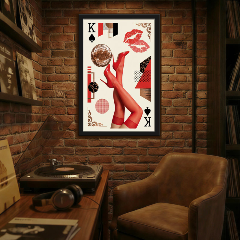 Fashion King Spades - talons rouges, motif disco, H 18 po x l 12 po