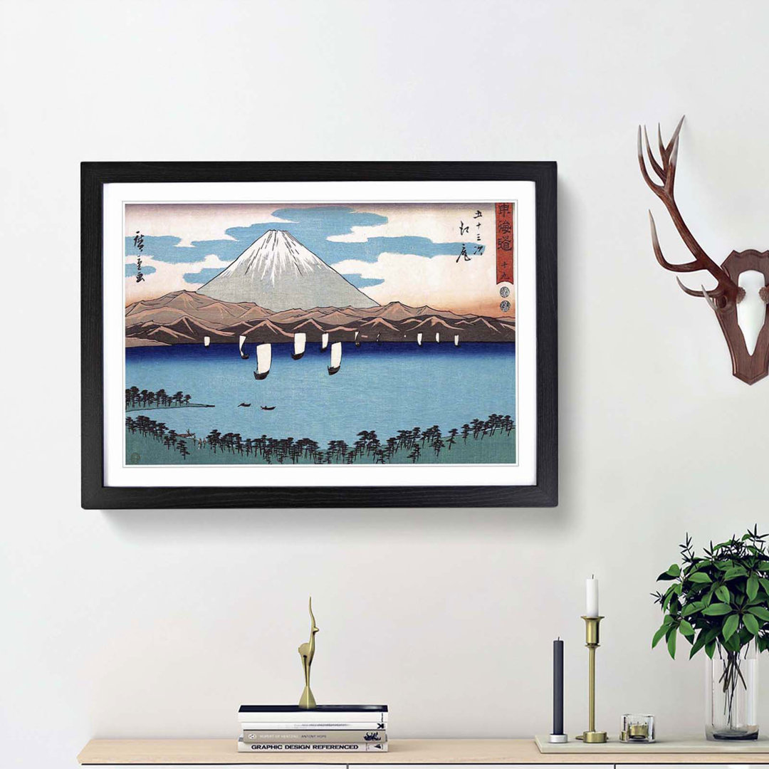 Sailing Past Mount Fuji by Utagawa Hiroshige - Picture Frame Painting Print