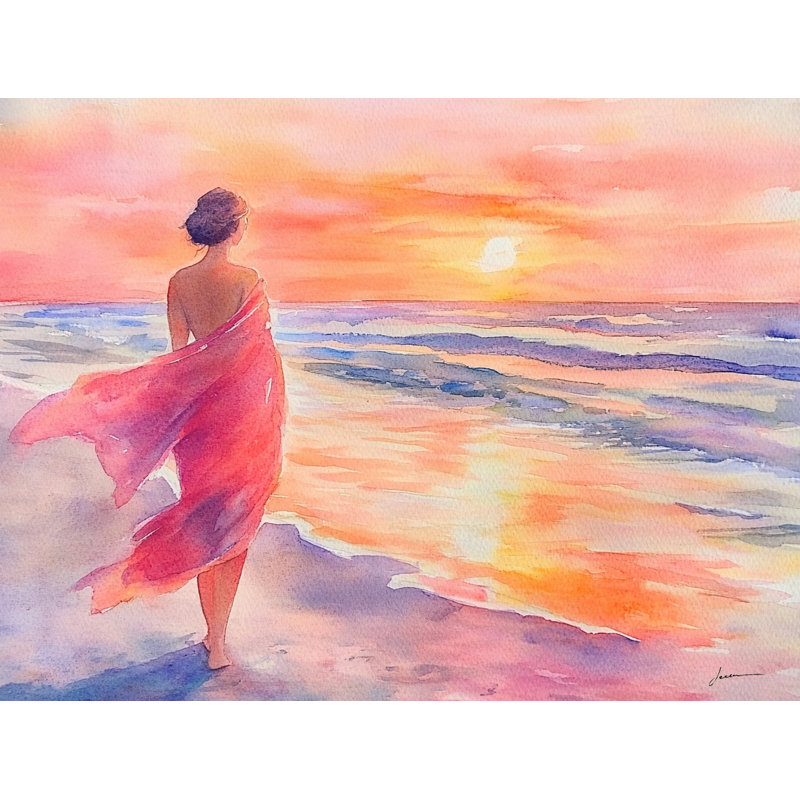 Art sur toile, "Sunset in rêver", H 16 po x l 24 po