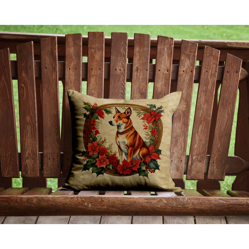 Coussin Basenji, 14 po x 14 po, Carré