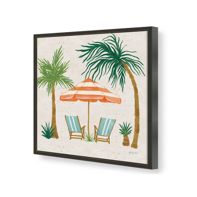 «Beach Day III» par Yvette St. Amant, reproduction d'art, 31.5" H x 31.5" W, Black, Framed Print