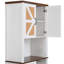Grande armoire à vin de 76 po avec compartiments carrés et tablettes pour micro-ondes-991046782