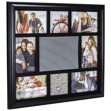 Excello Global Products Folding Wooden Collage Photo Frame, Holds 3x5 and 5x7 Photos, Desk Stand or Wall Mount, Black and White