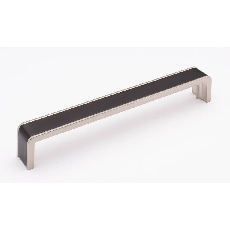 Poignée d'armoire décorative en nickel mat / nickel satiné 8 "Fusion CTC Fusion, Noir mat / nickel satiné