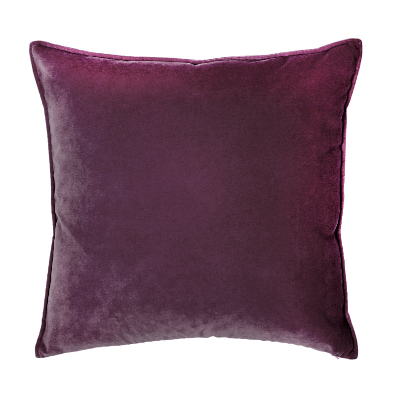 Franklin Washable Velvet Square Pillow Cover & Insert , Burgundy, 22"H x 22"W