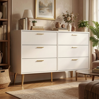 Ololade 6 Drawer Accent Chest with Metal Legs