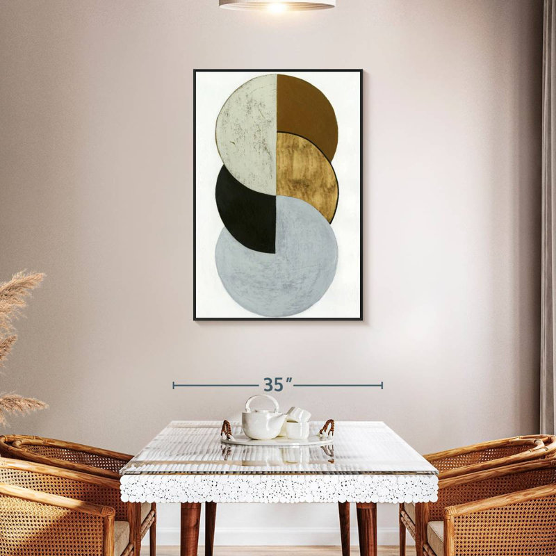 Pièces empilées I, Cadre flottant noir, 29 po x 43 po