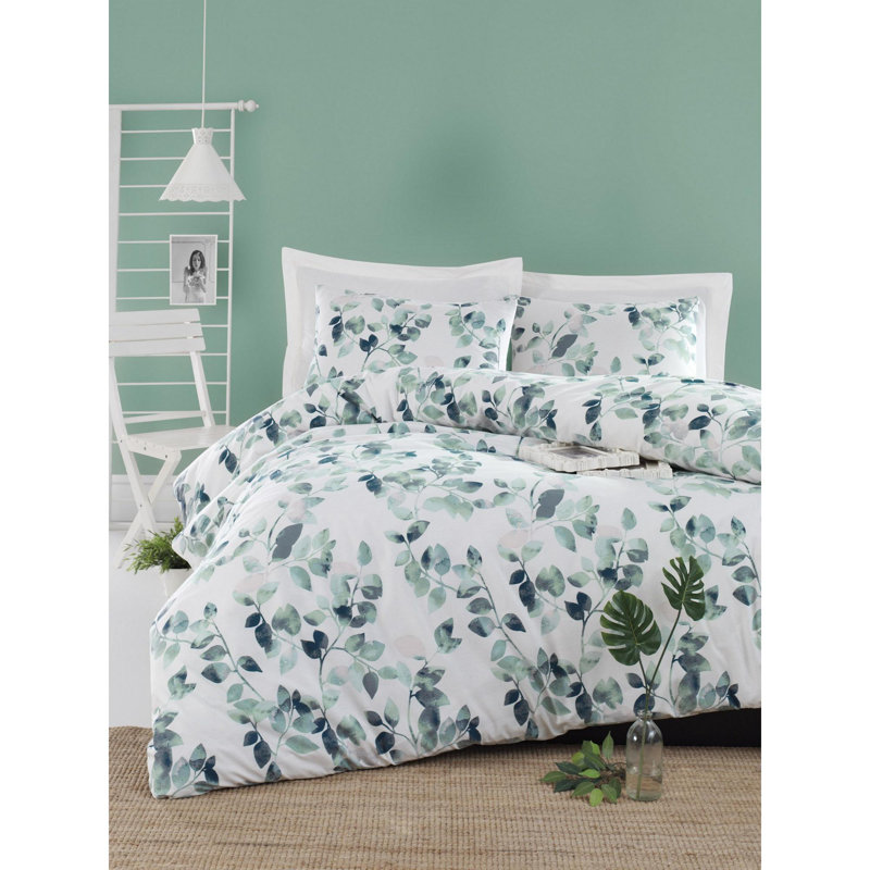 Ensemble de housse de couette très grand, Abstrait bleu, Courtepointe simple + 1 taie d'oreiller standard