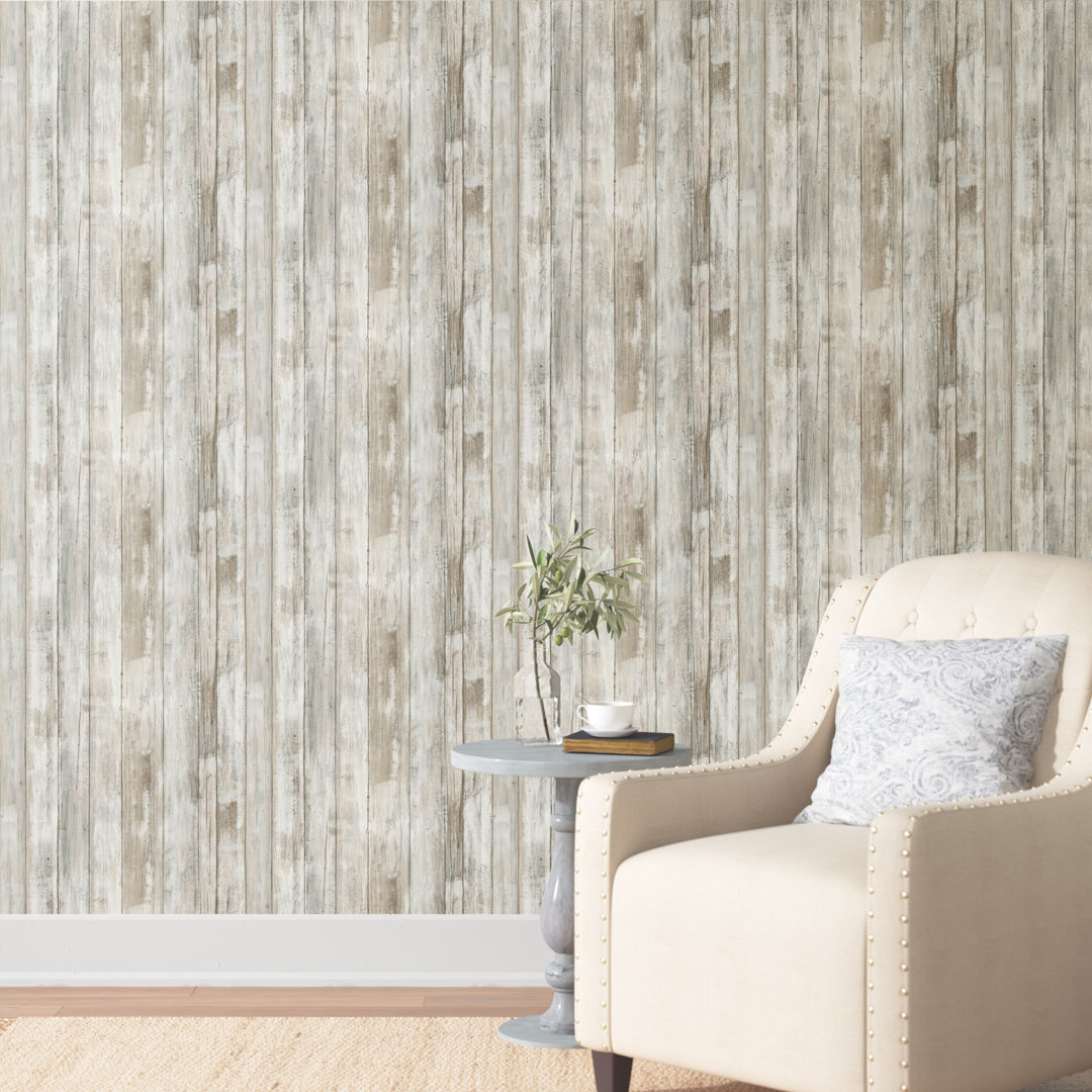 Axl Weathered Planks 16.5' L x 20.5" W Peel and Stick Wallpaper Roll Three Posts™ 