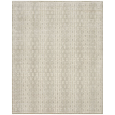 Tapis d'intérieur moderne ivoire argenté 8 pi x 10 pi Nourison