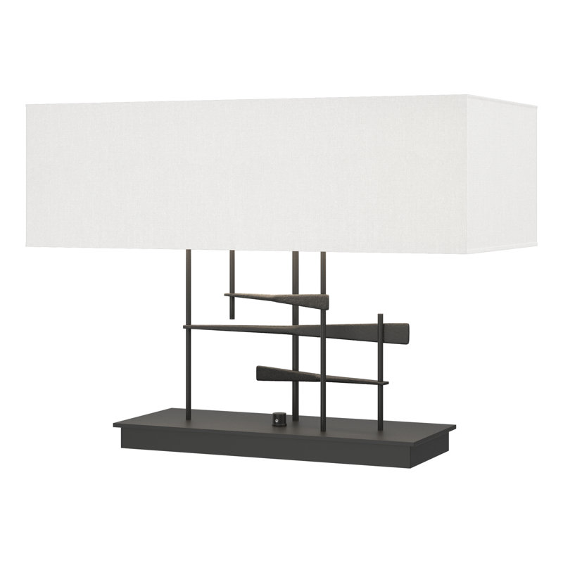Cavaletti 15.3" Table Lamp, Natural Anna, Black