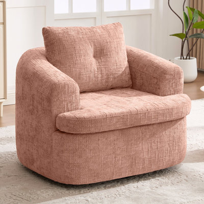 Fauteuil demi-tonneau pivotant à 360 ° 360,6 po avec chaise à deux couches pour le salon, la chambre à coucher, le bureau et l'hôtel