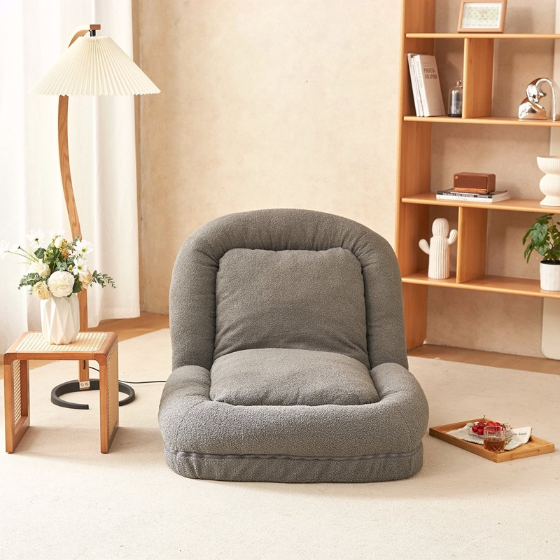 Triple Fold Down Sofa Bed, Gray Fabric