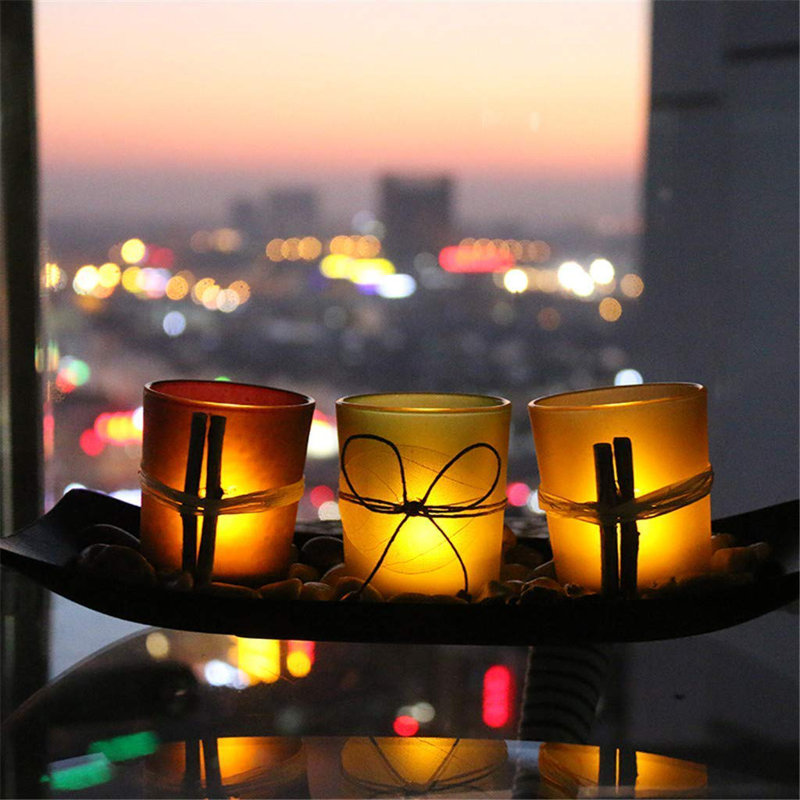 3 Piece Glass Tabletop Votive Holder Set