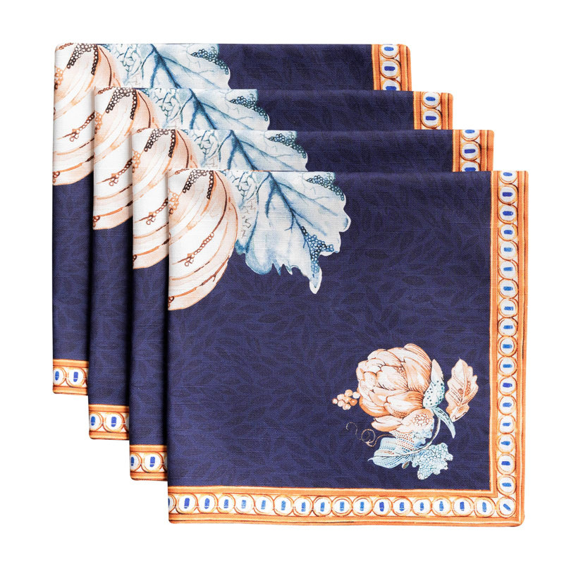 Serviettes de table Maison d'Hermine Pumpkin Blues 100 % coton - 51 x 51 cm