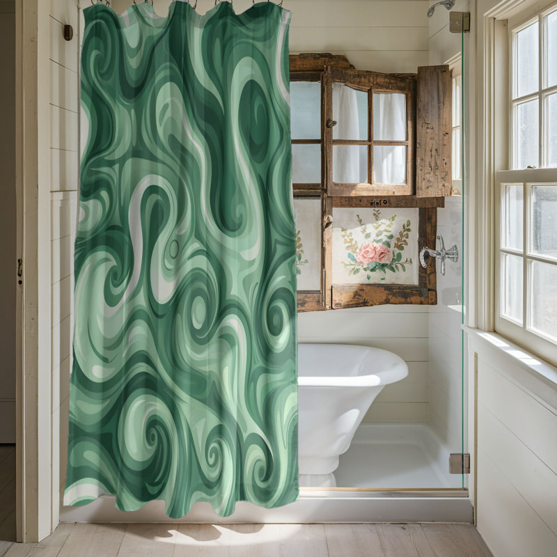 Kitley Abstract Shower Curtain, 74"H x 71"W