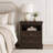 Farmhouse Nightstand with Charging Station, Side Table for Bedroom, Living Room -Brown (Set of 2)-1800295004-1800295005