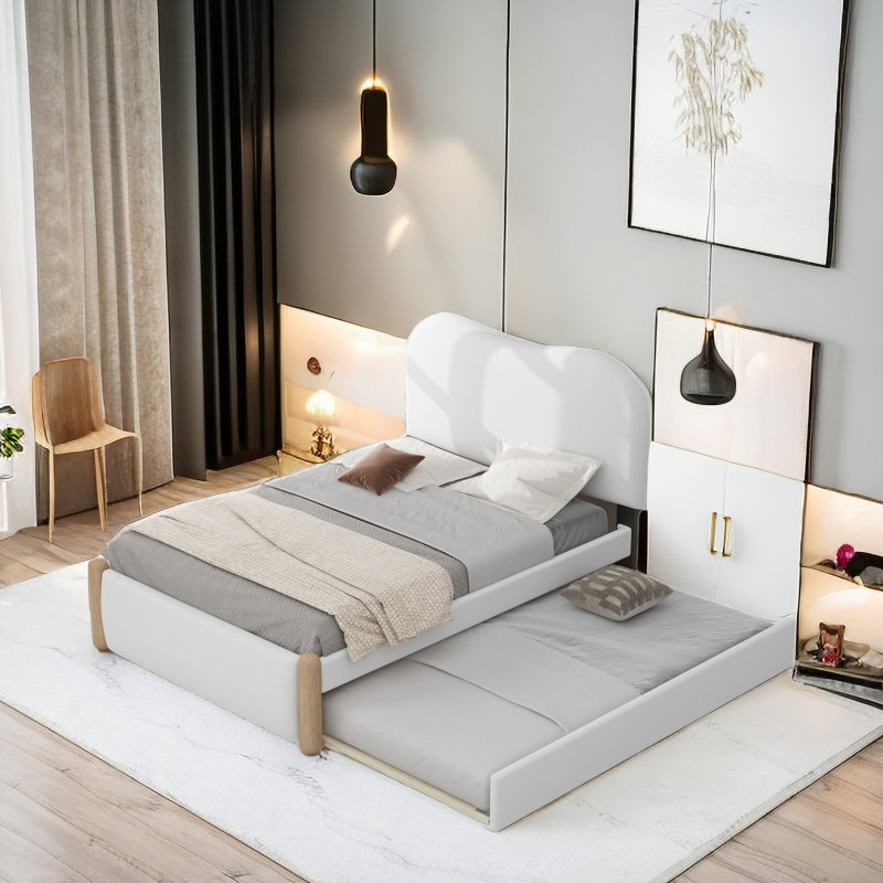 Lit plateforme Berber, Lit simple, Blanc