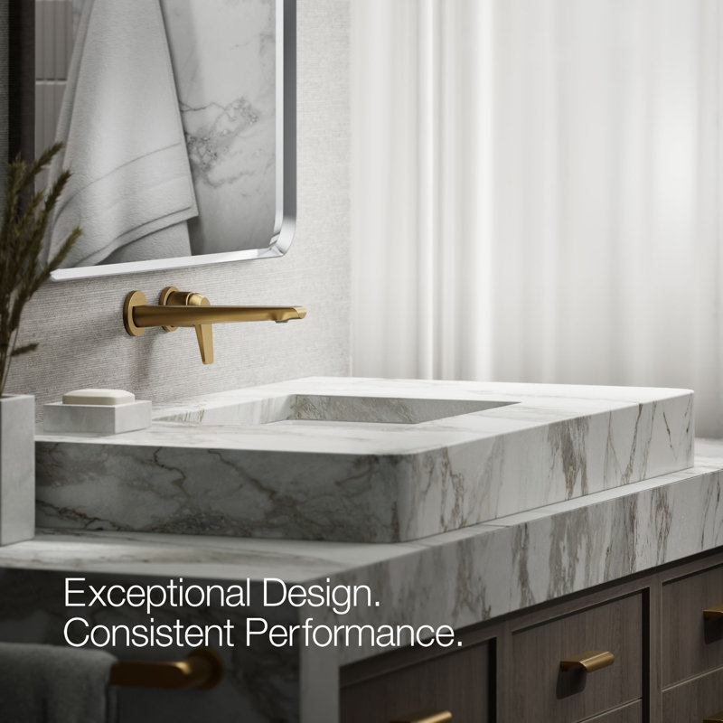 Avid Single-Handle Wall-Mount Bathroom Sink Faucet, Vibrant Brushed Moderne Brass