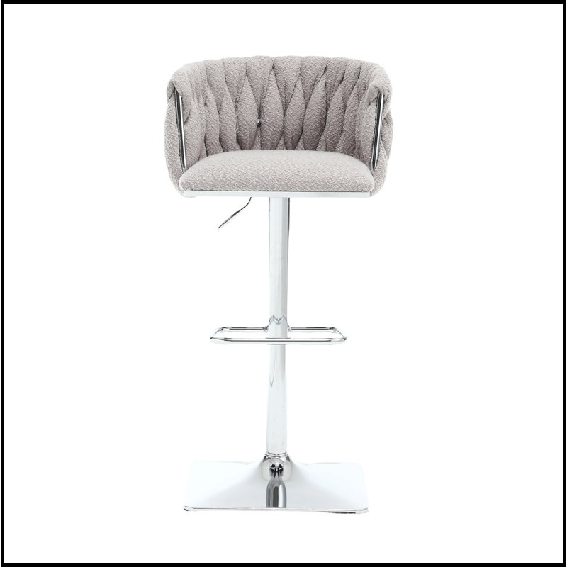 Tabourets de bar rétro avec dossier et chaises à hauteur de comptoir 2 pièces / ensemble, Gris