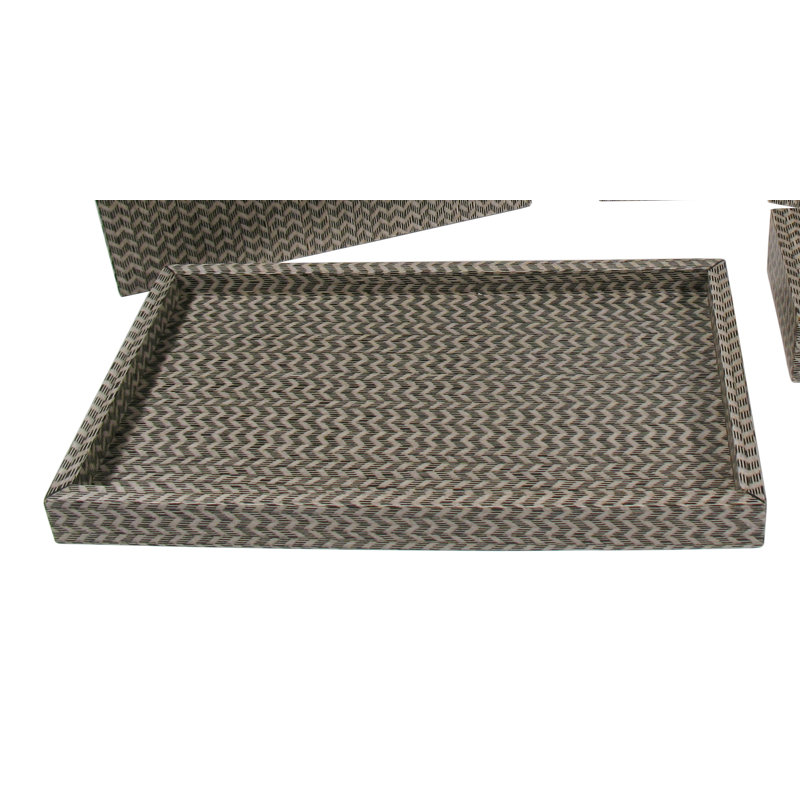 Gray Chevron Wood Veneer Tray