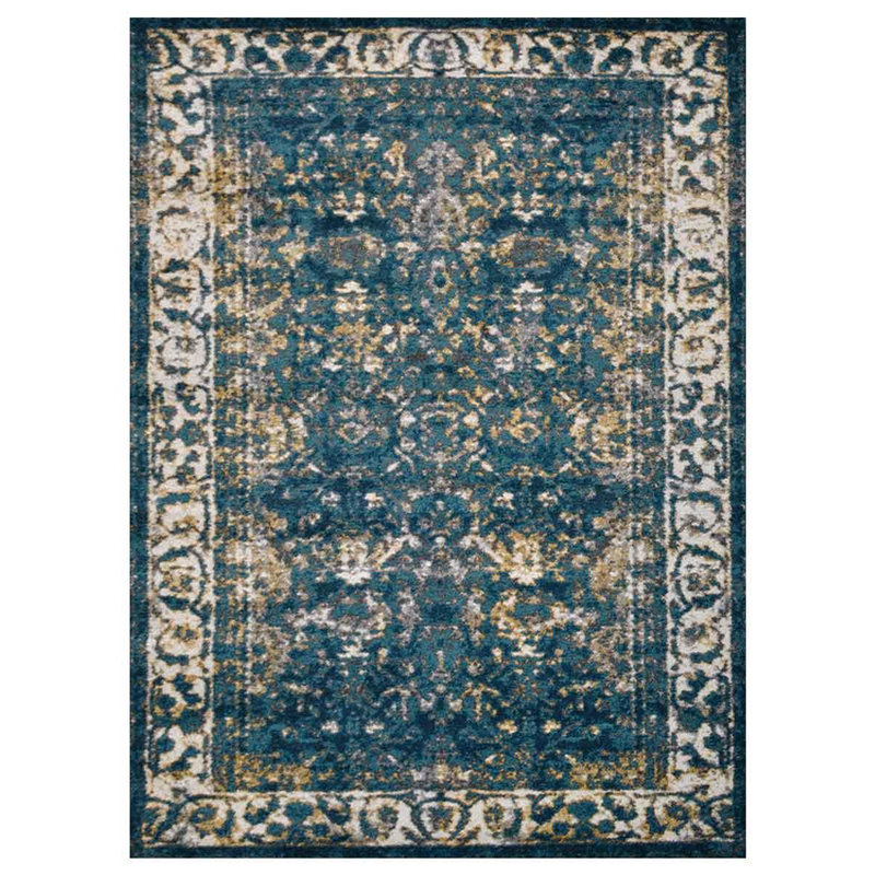 Crayton MACHINE MADE HEATSET POLYPROPYLENE AREA RUGS - Rectangle Shape, Blue Color, Classic Oriental Traditional Design, Medium Pile Machine Made Area Rugs