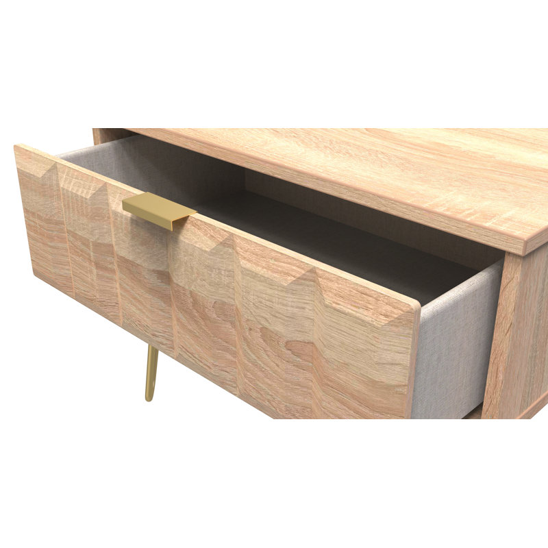Allem 58cm W Manufactured Wood Bedside Table, Bardolino Oak