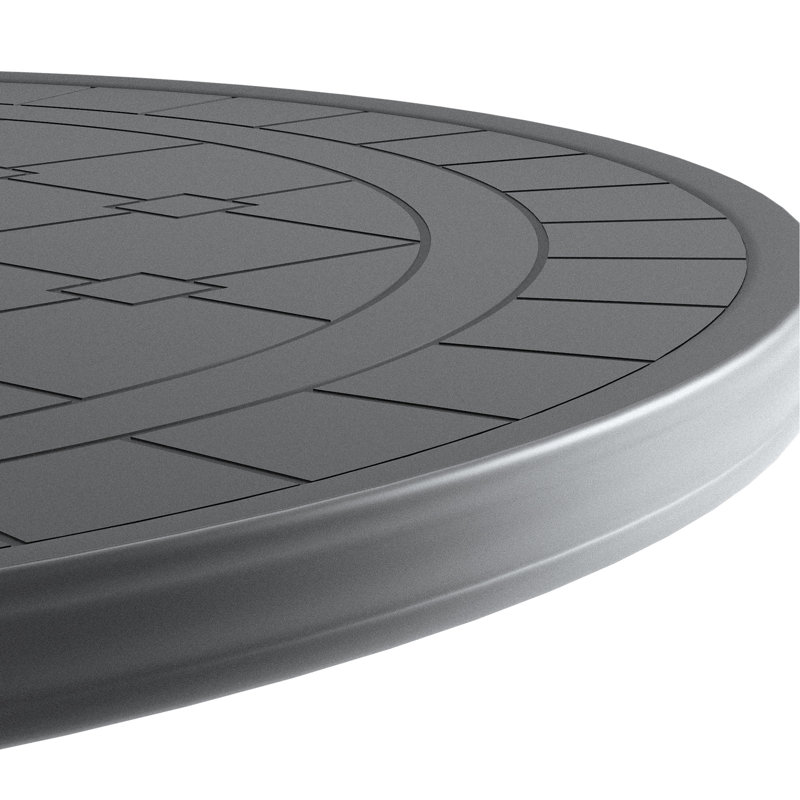 Table de salle à manger en aluminium coulé noir avec cadre noir