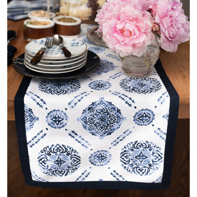 Provence Motif Print Cotton Linen Table Runner