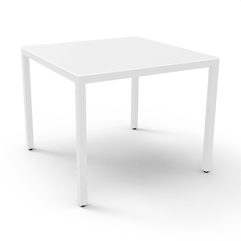Barcino Outdoor Square Dining Table, White, White